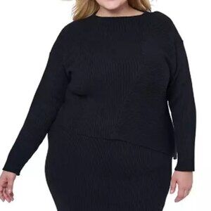 Edited by Remi Bader Women's Black Ribbed Sweater/NWT/1X